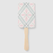 Green and pink pastel diamond pattern handwaaier (Achterkant)
