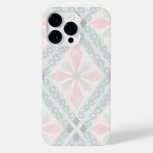 Green and pink pastel diamond pattern iPhone hoesje (Achterkant)