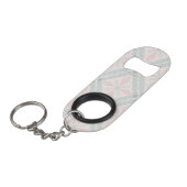 Green and pink pastel diamond pattern mini flessenopener (Voorkant Gekanteld)