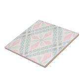 Green and pink pastel diamond pattern tegeltje (Zijkant)