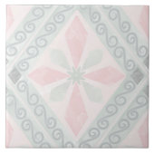 Green and pink pastel diamond pattern tegeltje (Voorkant)