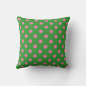 Green and Pink Polka Dot Pillow Kussen (Achterkant)
