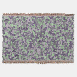 green and purple camo abstract deken