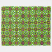 Green and purple geometric mandala pattern fleece deken (Voorkant (Horizontaal))
