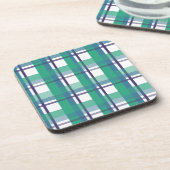 Green And Purple Tartan Pattern Bier Onderzetter (Linkerzijde)