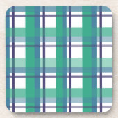Green And Purple Tartan Pattern Bier Onderzetter (Voorkant)