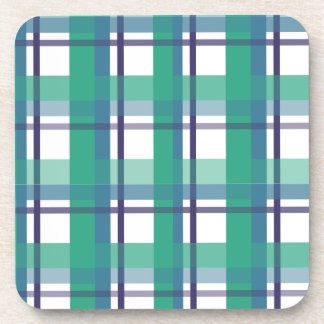 Green And Purple Tartan Pattern Bier Onderzetter