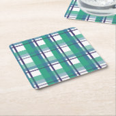 Green And Purple Tartan Pattern Kartonnen Onderzetters (Schuin)