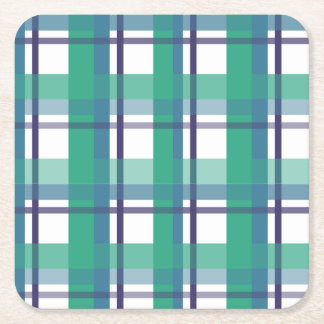Green And Purple Tartan Pattern Kartonnen Onderzetters