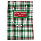 Green and Red Christmas Bags Monogram Holiday Medium Cadeauzakje (Voorkant)