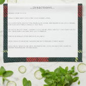 Green and Red Christmas Family Recipe Keepsake Theedoek (Gevouwen)