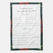 Green and Red Christmas Family Recipe Keepsake Theedoek (Verticaal)