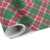Green and Red Christmas Plaid Cadeaupapier (Rol Hoek)