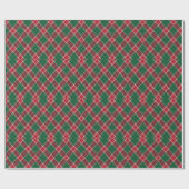 Green and Red Christmas Plaid Cadeaupapier (Vlak)