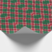 Green and Red Christmas Plaid Cadeaupapier (Hoek)