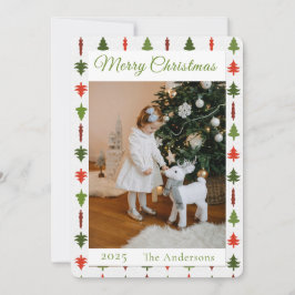 Green and Red Christmas Tree Photo  Feestdagenkaart