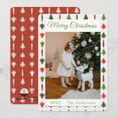 Green and Red Christmas Tree Photo  Feestdagenkaart (Voorkant / Achterkant)