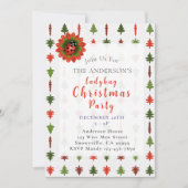 Green and Red Christmas Trees Ladybug Party Kaart (Voorkant)