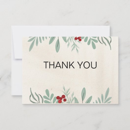 Green and Red Festive kerst - Hartelijk dank Bedankkaart (Voorkant)