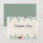 Green and Red Festive kerst - Hartelijk dank Bedankkaart (Voorkant / Achterkant)