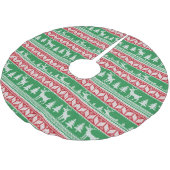 Green and Red KerstSweater Print Kerstboom Rok (Gekanteld)