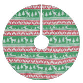 Green and Red KerstSweater Print Kerstboom Rok (Voorkant)