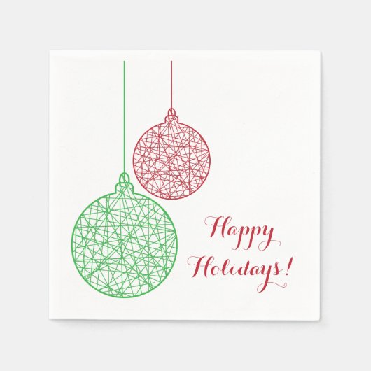 Green and Red Kerstversients Paper Napkin-set Servet (Voorkant)