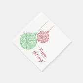 Green and Red Kerstversients Paper Napkin-set Servet (Hoek)