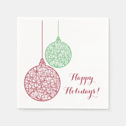 Green and Red Kerstversients Paper Napkin-set Servetten (Voorkant)