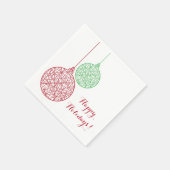 Green and Red Kerstversients Paper Napkin-set Servetten (Hoek)