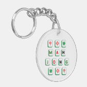 Green and Red Mahjong Tiles Double Sided Ornament  Sleutelhanger (Voorkant Links)
