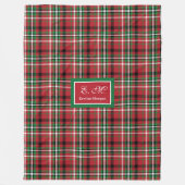 Green and Red Merry Christmas Plaid Blanket Gift Fleece Deken (Voorkant)
