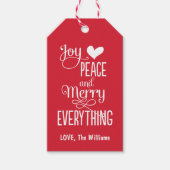 Green and Red Merry Everything Holiday Cadeaulabel (Voorkant)