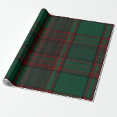 Green and Red Plaid Holiday Wrapping Paper Cadeaupapier (Uitgerold)