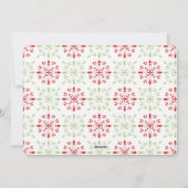 Green and Red Snowflake Double Sided Photo Card Feestdagenkaart (Achterkant)