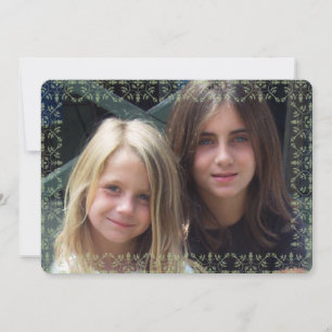 Green and Red Snowflake Editable-fotokaart Feestdagenkaart