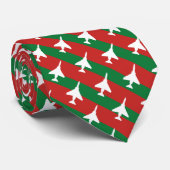 Green and Red Stripe F-4 Pattern kerst Stropdas (Opgerold)