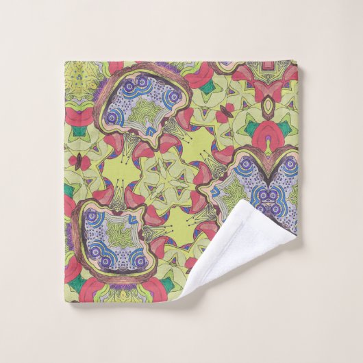 Green and Red Tapestry Bad Handdoek (Wasdoekje)