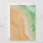 Green and Sand Waterverf Shore Beach Wedding Kaart (Achterkant)