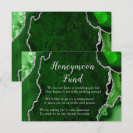 Green and Silver Agate Honeymoon Fund Informatiekaartje