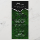 Green and Silver Agate Marble Wedding Menu (Voorkant)