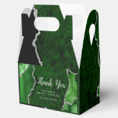 Green and Silver Agate Sweet Sixteen Dank je Bedankdoosjes (Geopend)