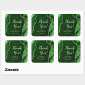 Green and Silver Agate Sweet Sixteen Dank je Vierkante Sticker (Vel)