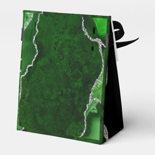 Green and Silver Agate Wedding Bedankt Bedankdoosjes (Achterkant)