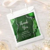 Green and Silver Agate Wedding Bedankt Bedankzakje (Geknipt)