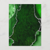 Green and Silver Agate Wedding Details Informatiekaartje (Achterkant)