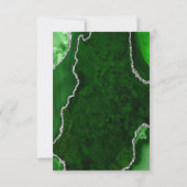 Green and Silver Agate Wedding Meal Choice RSVP Kaartje (Achterkant)