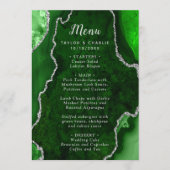 Green and Silver Agate Wedding Menu (Voorkant)