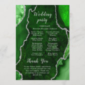 Green and Silver Agate Wedding Program Programmakaart (Achterkant)