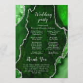 Green and Silver Agate Wedding Program Programmakaart (Achterkant)